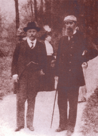 Americký prezident Roosevelt a gróf Apponyi v malinovskom parku (1910)